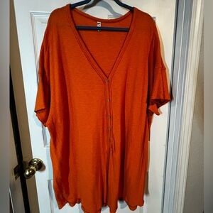 Free People Vibrant Orange Knit Dress